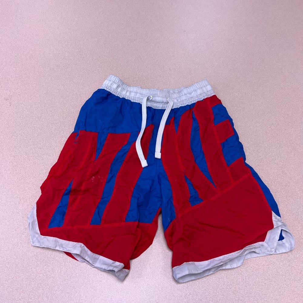 Vintage 90’s Nike All Over Swim Print Shorts Blue Size Xs    312
